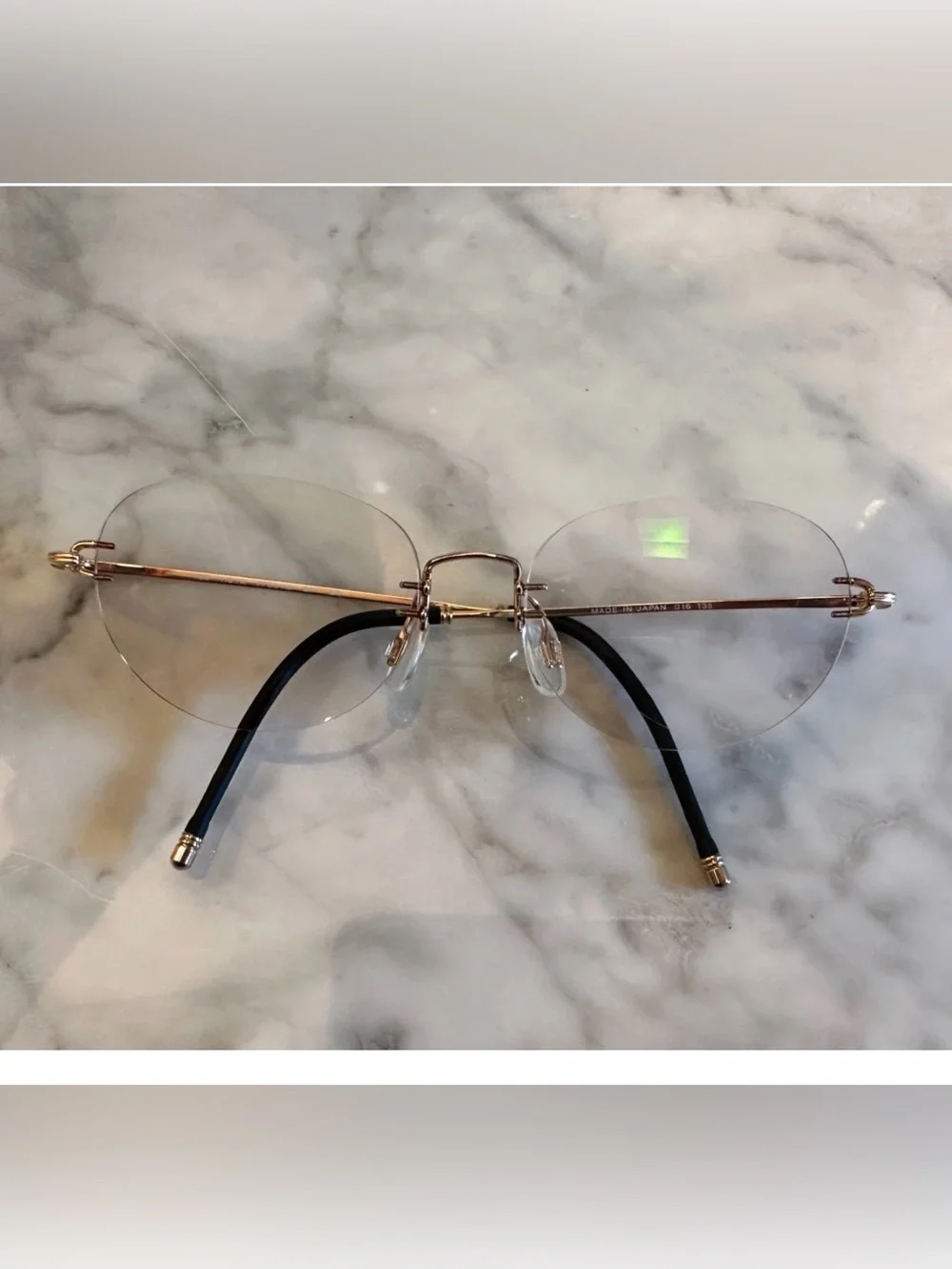 RARE Hoya Pinfeel Gold-Plated Titanium Eyeglass Frames Japan Flexible 16-135 Vtg